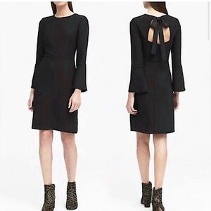 Banana Republic Black Flare Sleeve Dress